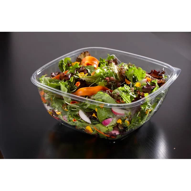 Bowl Large (LG) 48 OZ PET Clear Square 150/Case