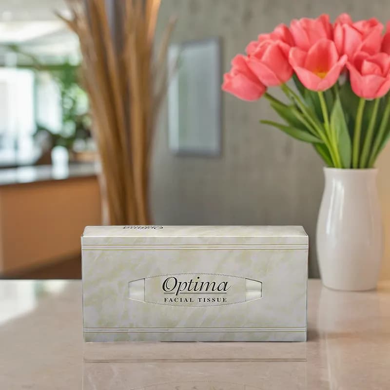 Optima 210 Facial Tissue 8.5X7.8 IN 2PLY White Premium 100 Count/Box 30 Box/Case