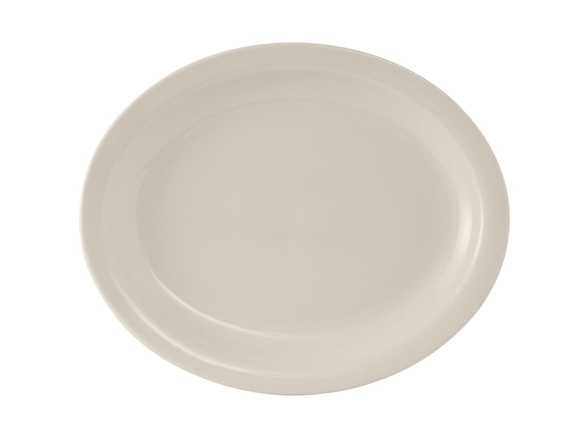 Nevada Platter 11.5X9.125 IN China Eggshell Oval Narrow Rim Fully Vitrified 12/Case