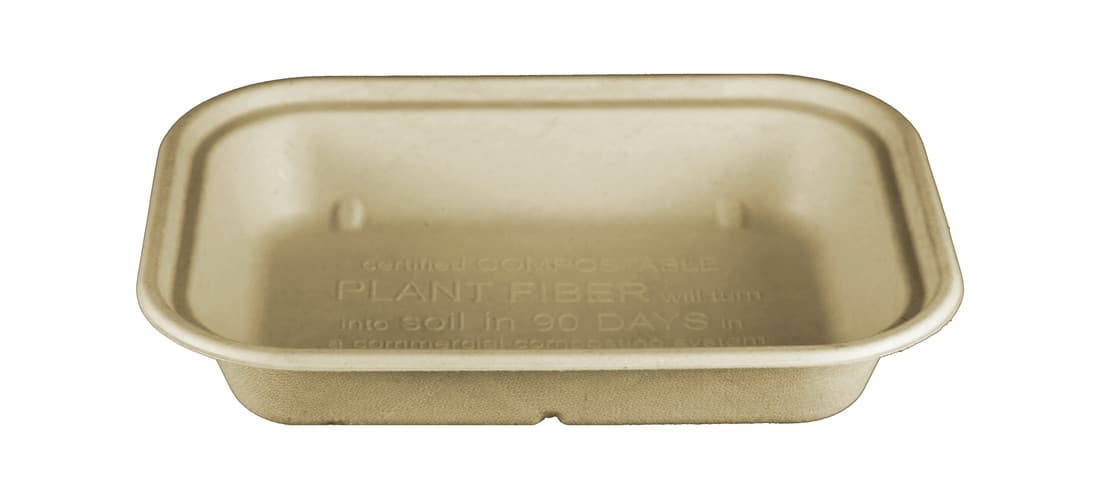 Take-Out Tray 10X7.5X1.5 IN Fiber PLA 400/Case