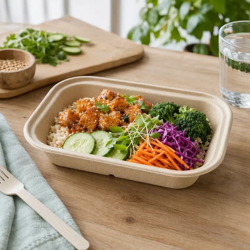 Take-Out Tray 10X7.5X1.5 IN Fiber PLA 400/Case