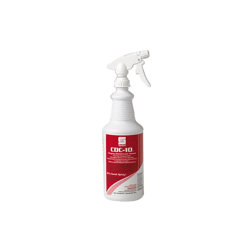 CDC-10® Floral Disinfectant 1 QT Multi Surface Alkaline RTU Quat 12/Case