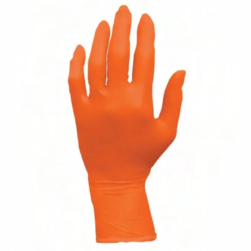 Safety Zone® Examination Gloves Large (LG) Orange 5MIL Micro Texture Nitrile Powder-Free 100 Count/Box 10 Box/Case