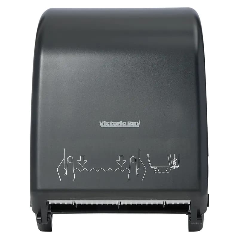 Victoria Bay Paper Towel Dispenser 8.98X11.43X15.02 IN Plastic Black Translucent 1-Roll Touchless Manual Auto Cut 1/Case