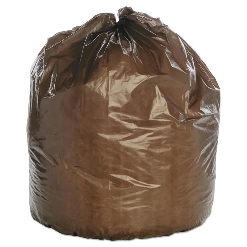 Can Liner 33X39 IN Brown 1.2MIL Extra Heavy Duty Flat Pack Puncture Resistant Tear Resistant 125/Case