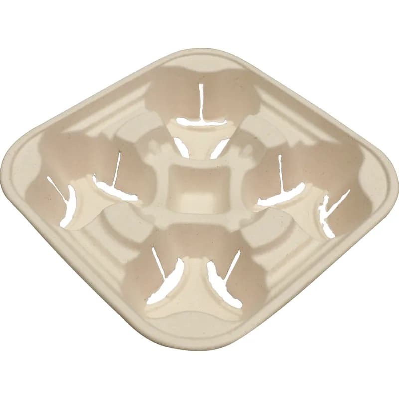 Cup Carrier 4 Compartment Plant Fiber Unbleached 600/Case