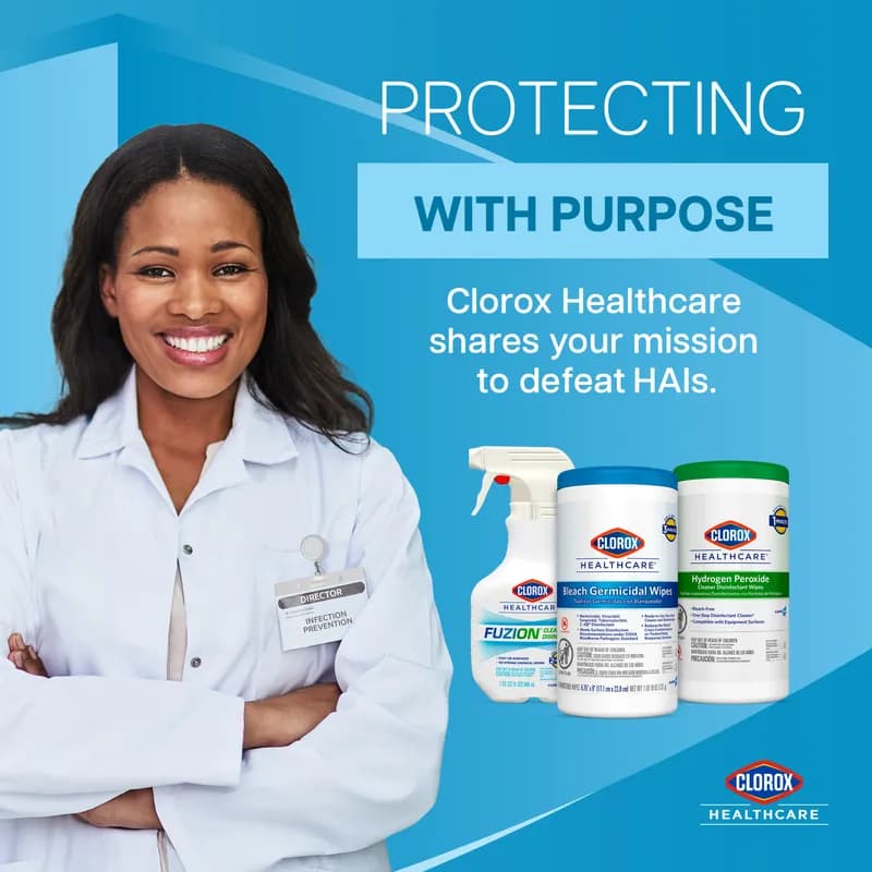 Clorox Healthcare® Hydrogen Peroxide Unscented 1-Step Disinfectant Clnr Multi Surf Wipe Rfll 185 Count/Pack 2 Packs/Case