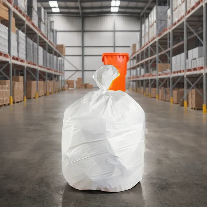 Victoria Bay Can Liner 40X46 IN 45 GAL Opaque White LLDPE 0.75MIL Roll 25 Count/Roll 4 Rolls/Case