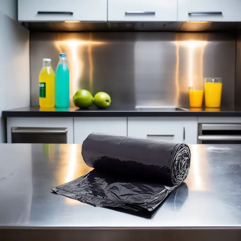 Victoria Bay Can Liner 44X55 IN 60 GAL Black LLDPE 1MIL Roll 10 Count/Roll 10 Rolls/Case