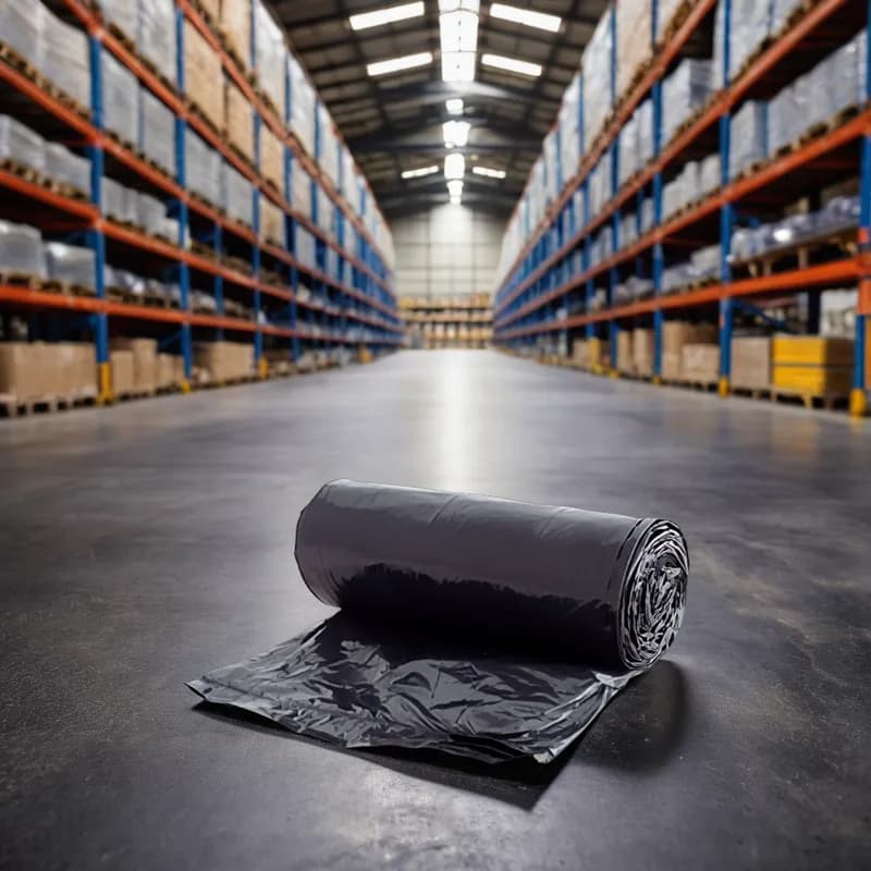 Victoria Bay Can Liner 50X50 IN 60 GAL Black LLDPE 1.8MIL Roll 100/Case