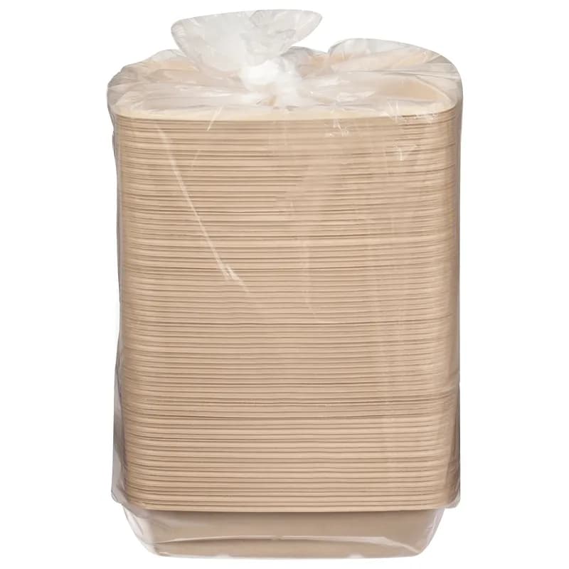 Pulp Plus™ Take-Out Container Base 6X9 IN Pulp Fiber Natural Rectangle 300/Case