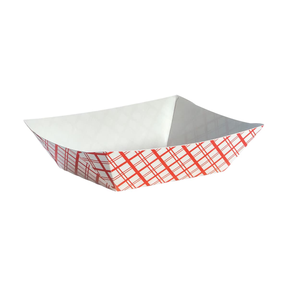 Food Tray 1 LB Paperboard Red Plaid 1000/Case