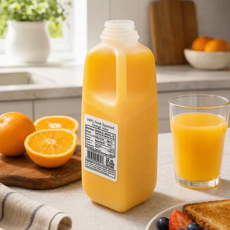 Orange Juice Bottle 32 OZ Square 192/Case