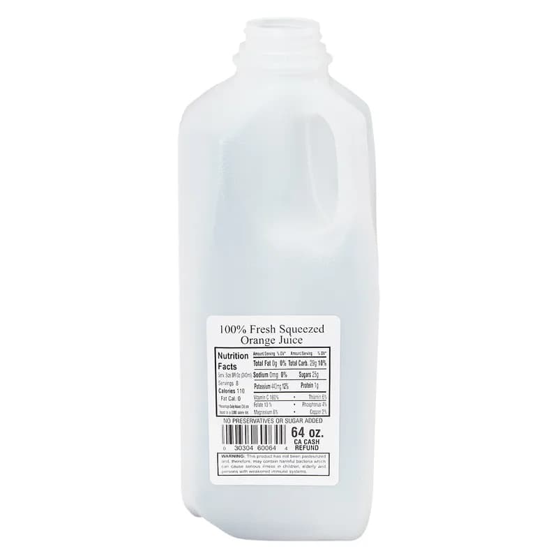 Orange Juice Bottle 64 OZ 108/Case