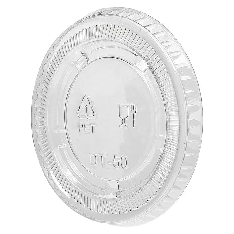 Victoria Bay Lid Flat PET Clear Round For 3.25-5.5 OZ Souffle & Portion Cup 50 Count/Pack 50 Packs/Case 2500 Count/Case