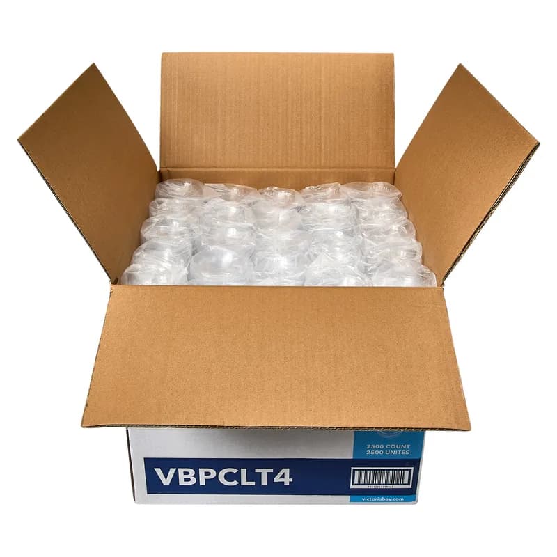 Victoria Bay Lid Flat PET Clear Round For 3.25-5.5 OZ Souffle & Portion Cup 50 Count/Pack 50 Packs/Case 2500 Count/Case