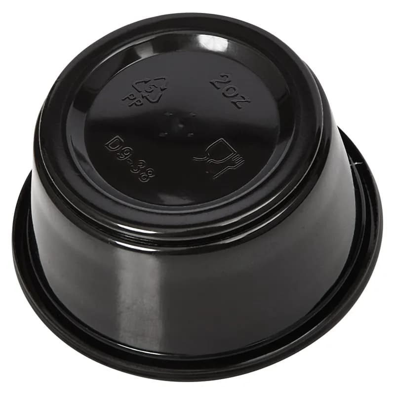 Victoria Bay Souffle & Portion Cup 2 OZ PP Black Round 50 Count/Pack 50 Packs/Case 2500 Count/Case