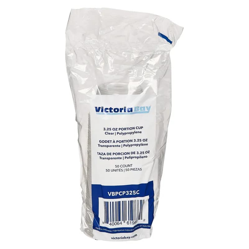 Victoria Bay Souffle & Portion Cup 3.25 OZ PP Clear Round 50 Count/Pack 50 Packs/Case 2500 Count/Case