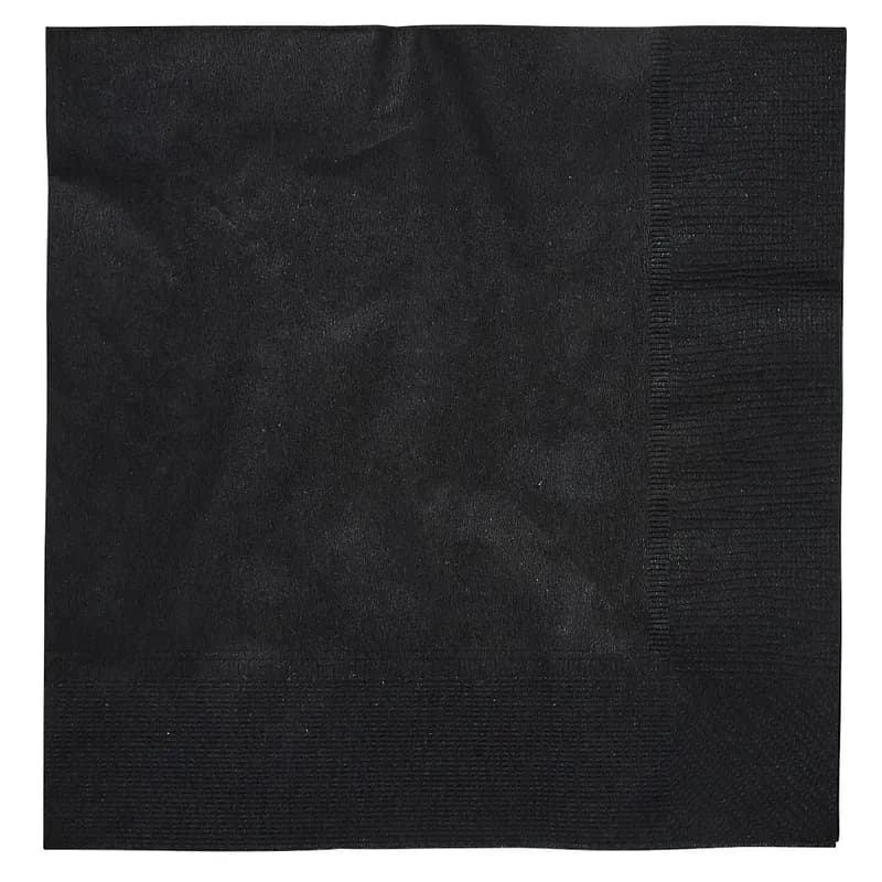 Victoria Bay Beverage Napkins 9X9 IN Black 2PLY 250 Count/Pack 4 Packs/Case 1000 Count/Case