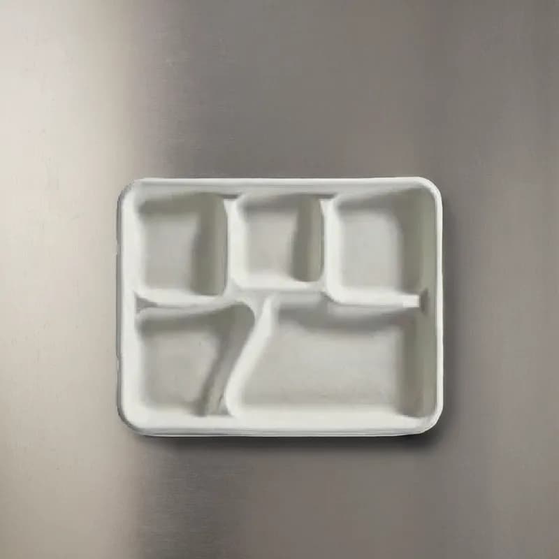 Savaday® Cafeteria & School Lunch Tray 5 Compartment Natural 240/Case