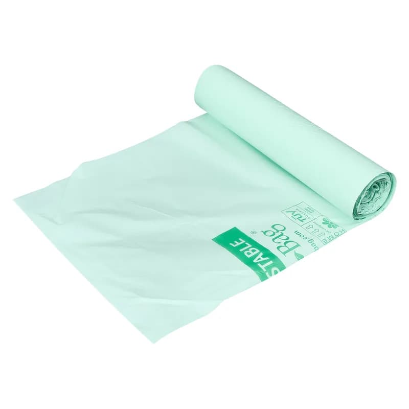 Victoria Bay Compostable Liner 47X60 IN 64 GAL Green Biopolymer 0.8MIL Roll 10 Count/Roll 6 Rolls/Case