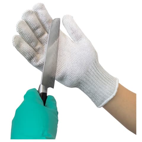 Gloves Small (SM) White Cut Resistant Stainless Steel Fiber String Knit 1/Each