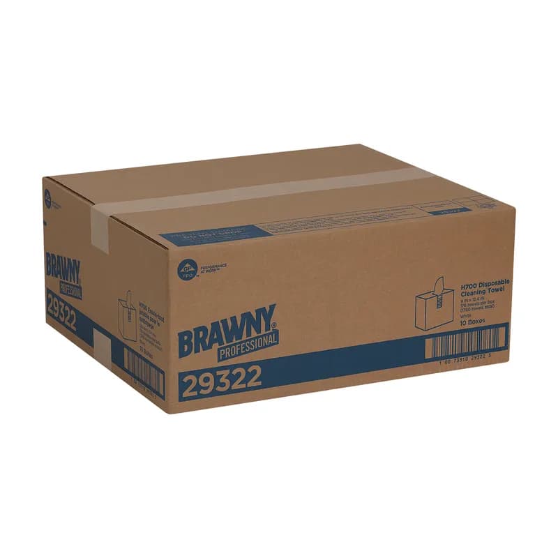 Brawny® Professional Shop Towel 12.4X9 IN Heavy White 176 Count/Box 10 Box/Case 1760 Count/Case