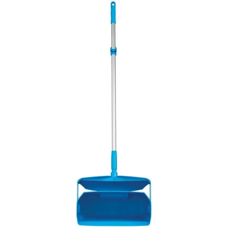Vikan® Lobby Dust Pan 14.6X7.1X47.5 IN 37IN Blue PP Anodized Aluminum 1/Each