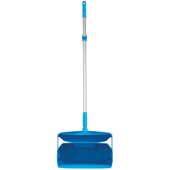 Vikan® Lobby Dust Pan 14.6X7.1X47.5 IN 37IN Blue PP Anodized Aluminum 1/Each