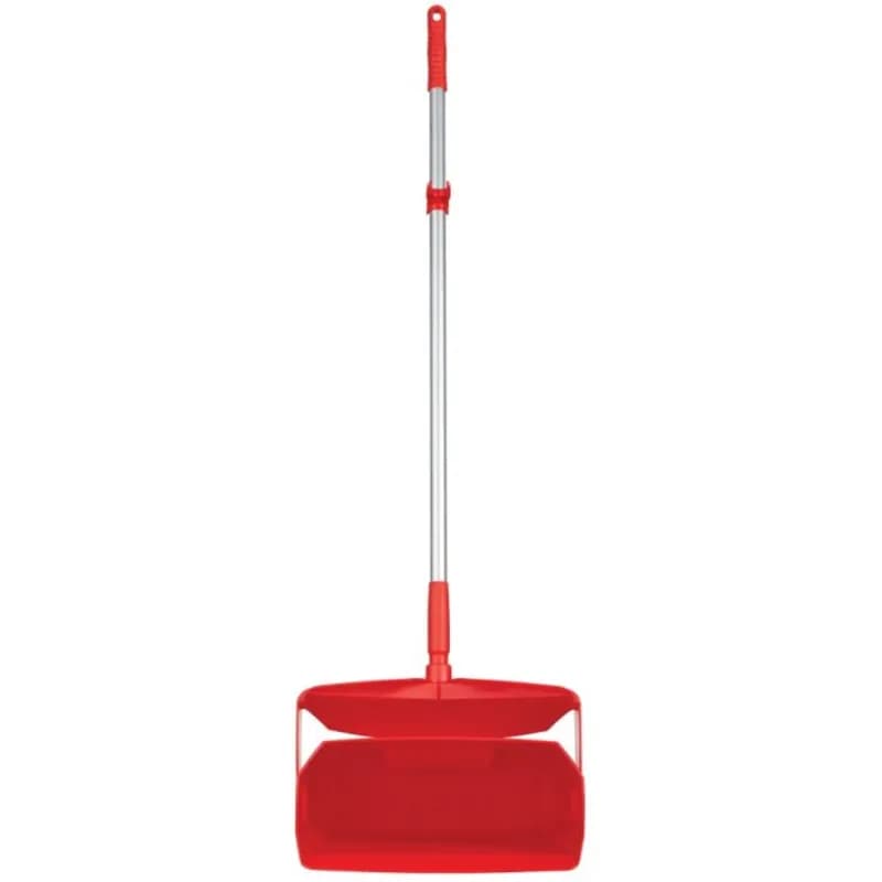 Vikan® Lobby Dust Pan 14.6X7.1X47.5 IN Red PP Anodized Aluminum 1/Each