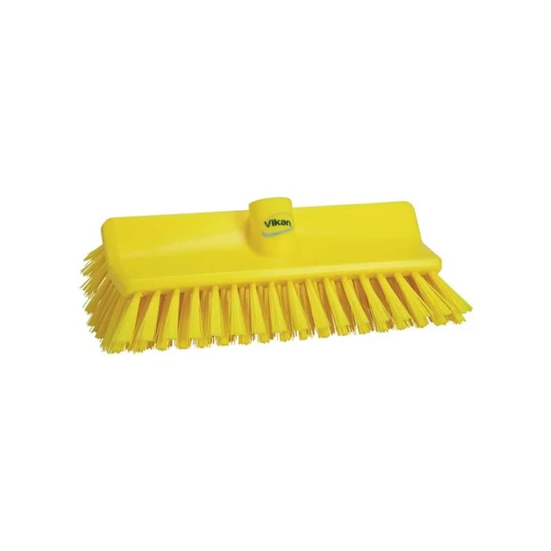 Vikan® Brush 10.4X5.9X3.9 IN Medium (MED) PP Polyester Stainless Steel Yellow High-Low 1/Each