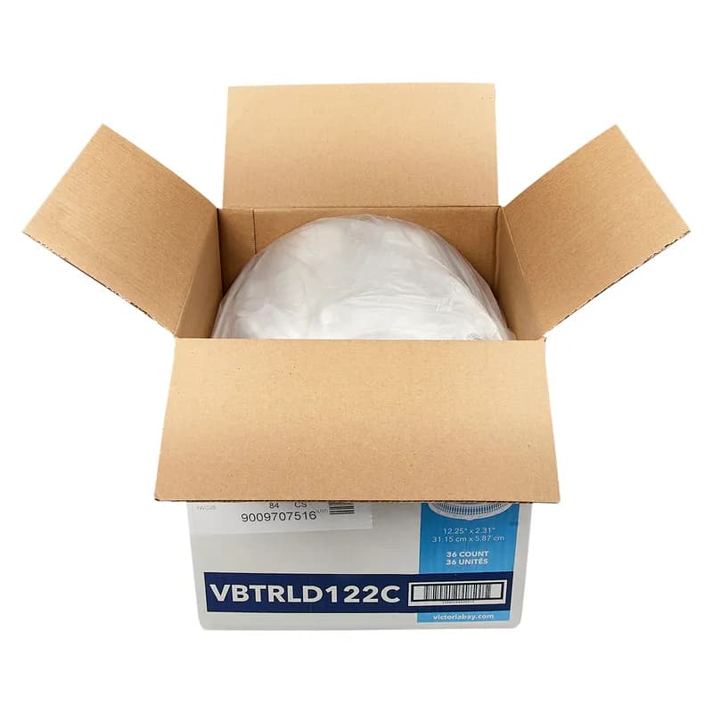 Victoria Bay Lid Low Dome 12X2 IN PET Clear Round For Catering Tray 36/Case