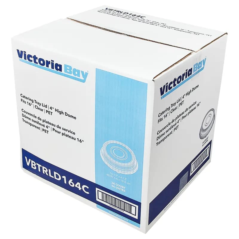 Victoria Bay Lid High Dome 16.13X4 IN PET Clear Round For Catering Tray 36/Case