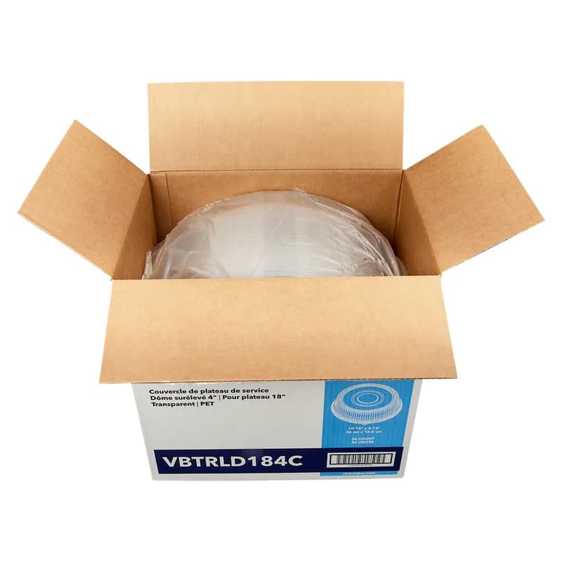 Victoria Bay Lid High Dome 18.13X4 IN PET Clear Round For Catering Tray 36/Case