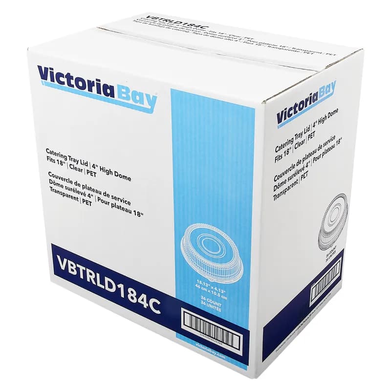 Victoria Bay Lid High Dome 18.13X4 IN PET Clear Round For Catering Tray 36/Case