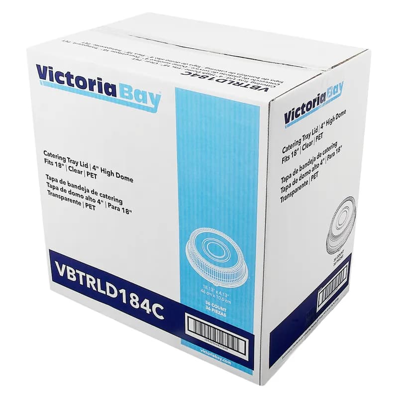 Victoria Bay Lid High Dome 18.13X4 IN PET Clear Round For Catering Tray 36/Case