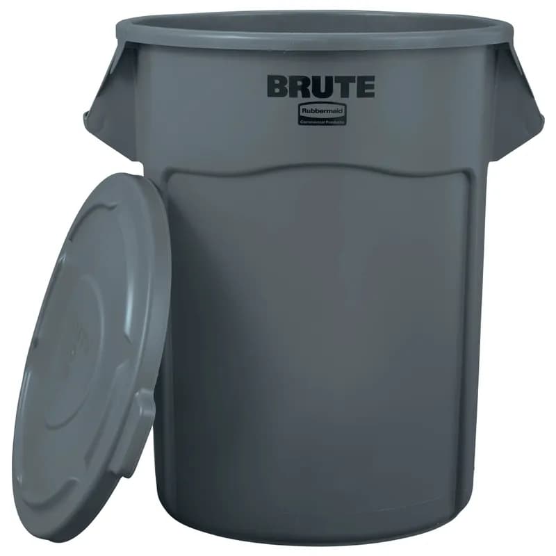 Brute® Lid 26.89X29.06X2.09 IN 55 GAL Gray Round Resin Food Safe 3/Case