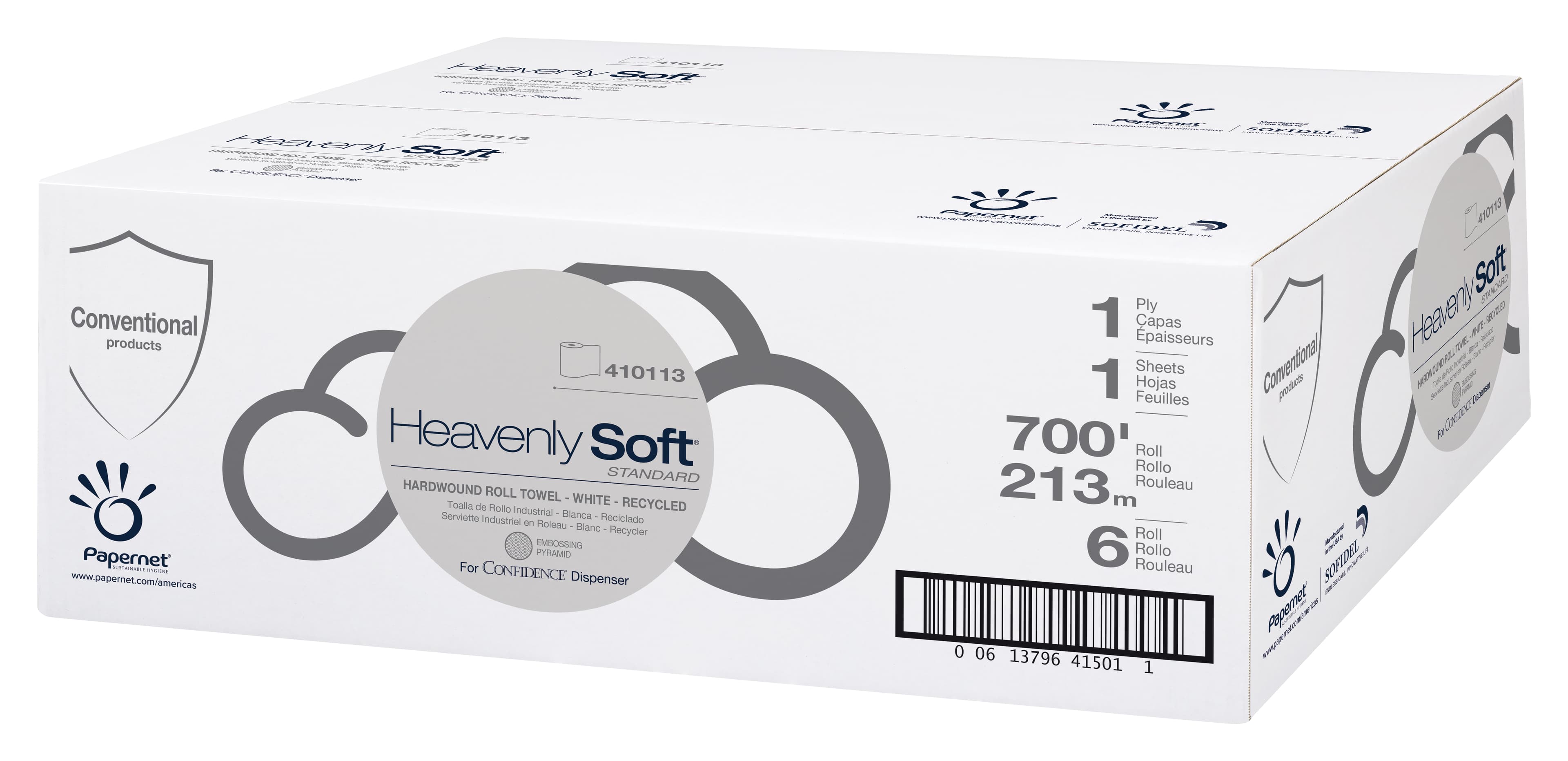 Confidence Roll Paper Towel 700 FT White 6/Case