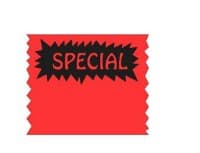 Monarch 1151 Special Label Red Perforated 1000 Count/Roll 6 Rolls/Sleeve 16 Sleeves/Case 96000 Count/Case