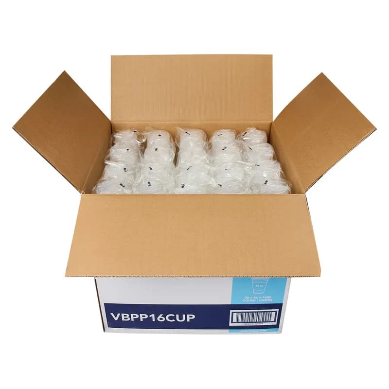 Victoria Bay Cold Cup 16 OZ PP Translucent Round Freezer Safe Microwave Safe 50 Count/Pack 20 Packs/Case 1000 Count/Case