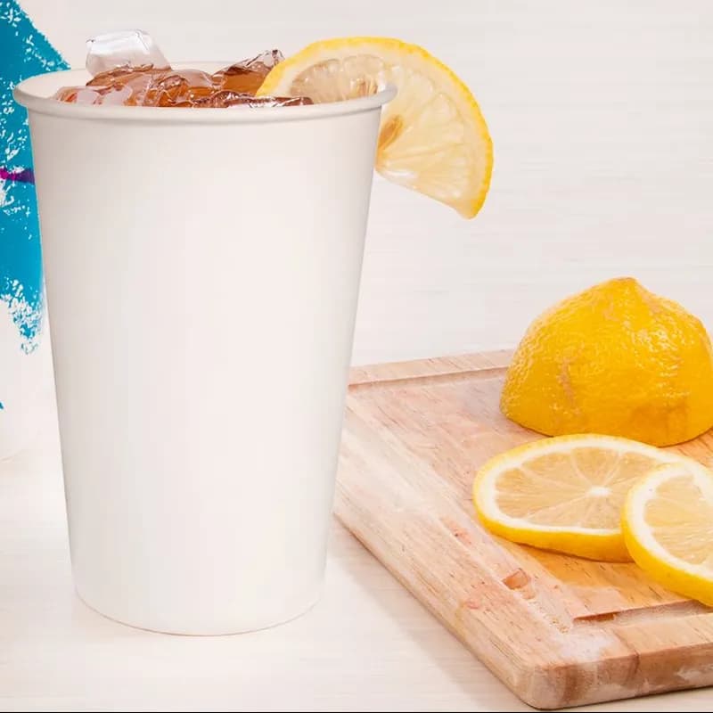 Solo® Cold Cup 16 OZ Double Sided Poly Paper (DSP) White Leak Resistant 50 Count/Bag 20 Bags/Case 1000 Count/Case