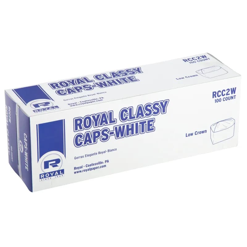 Overseas Cap (Side Cap) White Paper 100 Count/Pack 10 Packs/Case 1000 Count/Case