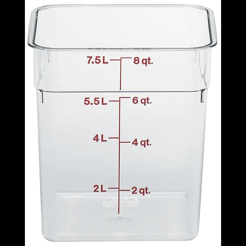 CamSquares® Food Storage Container 8 QT Clear Square PC With Handles 1/Each