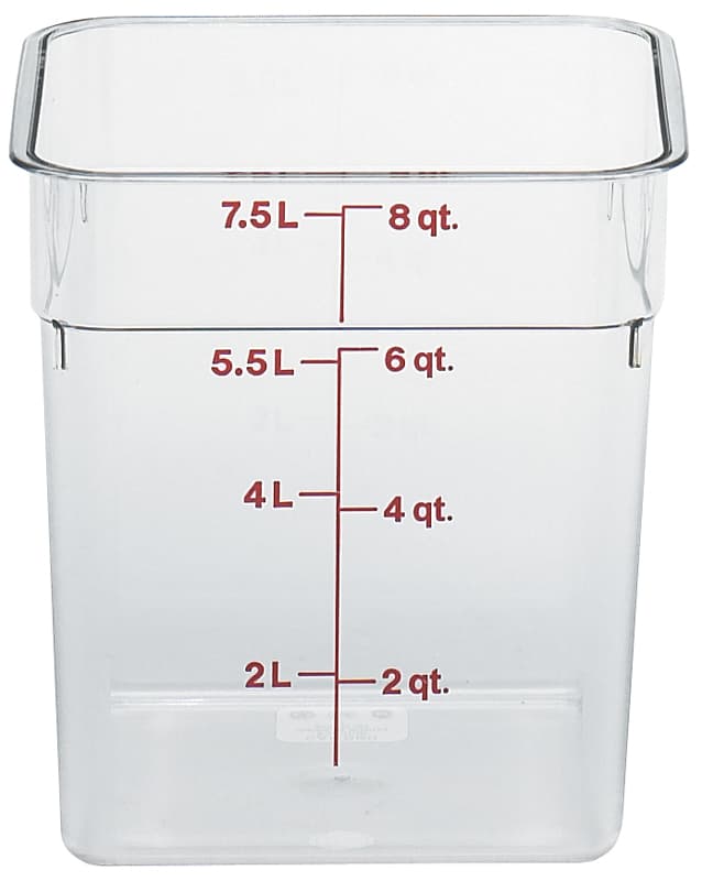 CamSquares® Food Storage Container 8 QT Clear Square PC With Handles 1/Each