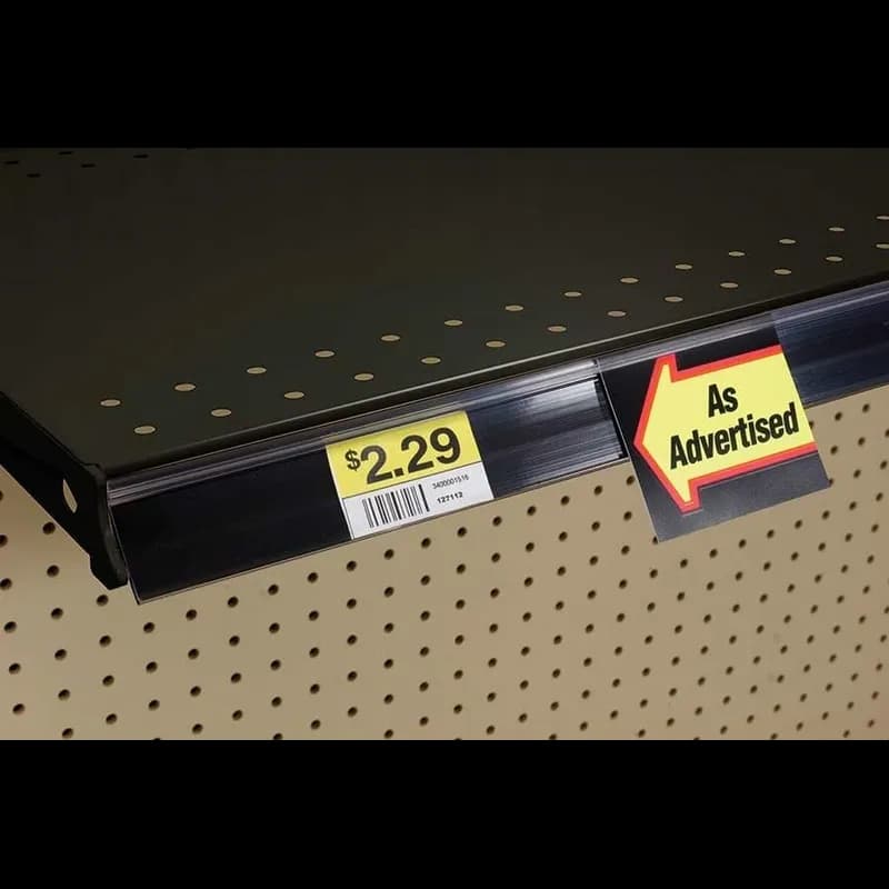 Data Strip® SuperGrip® Shelf Label Holder 47.68X1.25 IN White 50/Case