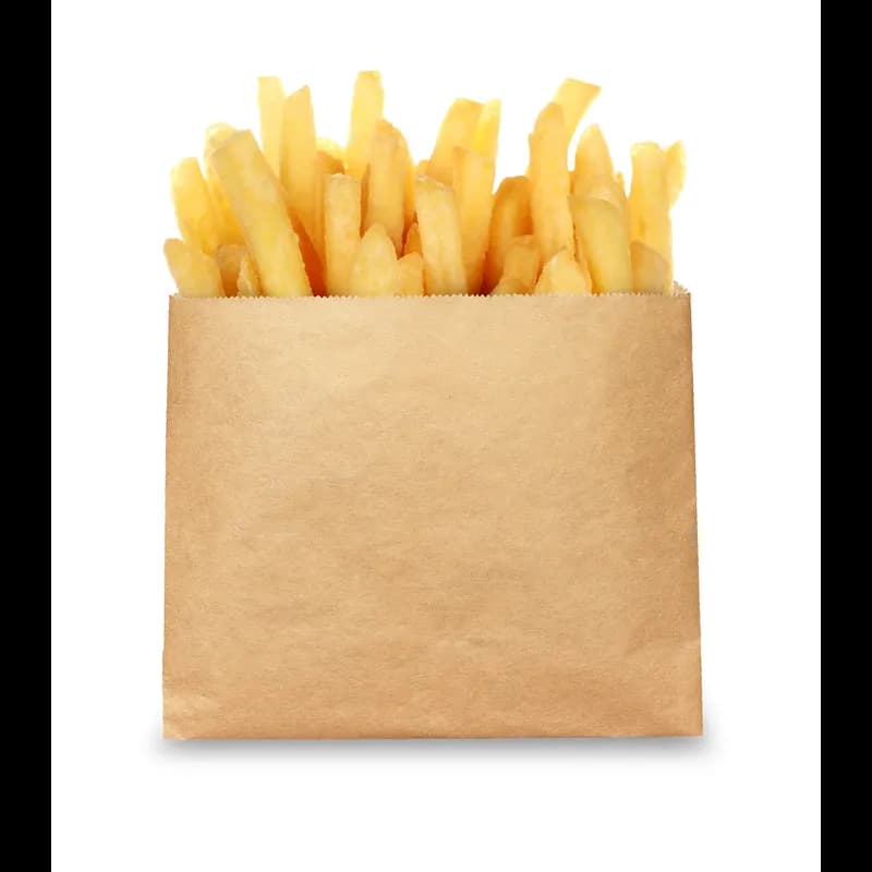 Bagcraft® EcoCraft® French Fry Bag 5.5X4.5 IN Wax Coated Paper Kraft Grease Resistant 1000/Case