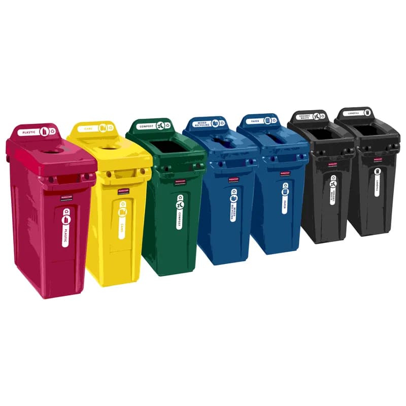 Slim Jim® Trash 1-Stream Trash Can 22X11X30 IN 23 GAL 92 QT Brown Rectangle Resin Slim 1/Each