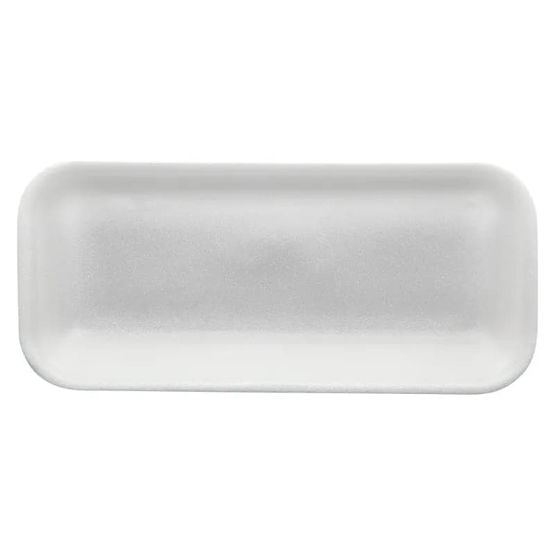 1HALF Meat Tray 3.75X8.38X0.88 IN Polystyrene Foam White Rectangle 1000/Case