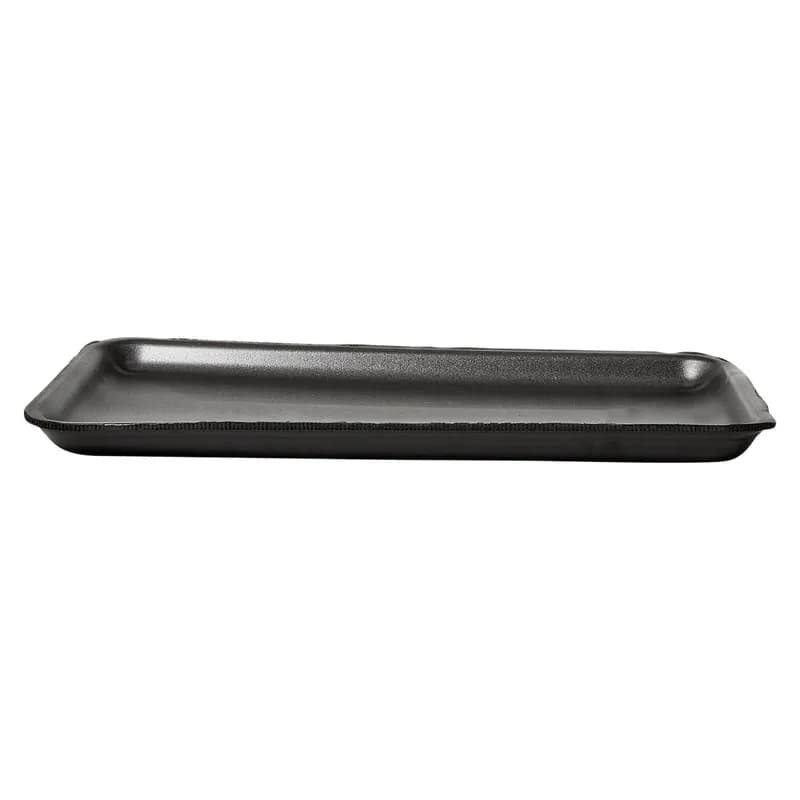 1525S Meat Tray 8X14.75X0.9 IN Polystyrene Foam Black Rectangle 250/Case