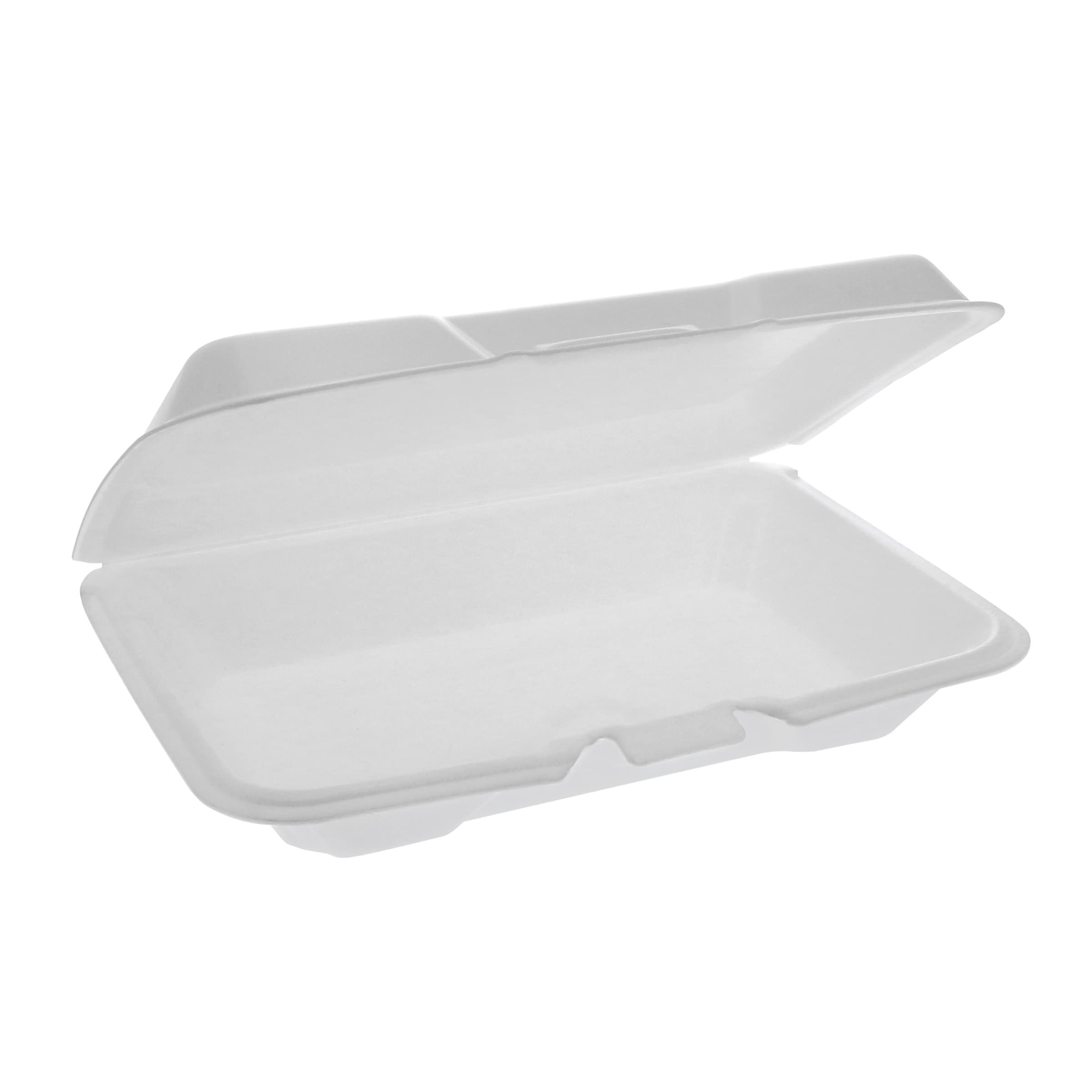 Victoria Bay Take-Out Container Hinged 9X6.5 IN Foam White Rectangle Low Profile Not Vented 150/Case